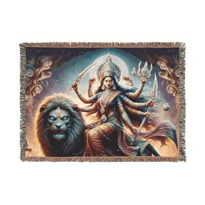 Majestic Goddess Woven Blanket, Bohemian Home Decor, Throw for Spiritual Living, Yoga Gifts, Meditation Blanket, Unique Gift Idea