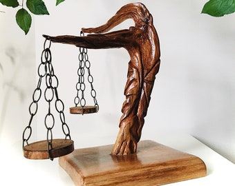 Rustikaler Kerzenhalter aus Holz, einzigartiges Geschenk zur Einweihung, natürliches Holzdekor, Teelichthalter aus Holz, Kerzenhalter