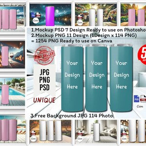 20 oz Tumbler Mockup Bundle - PSD, PNG for Canva - High-Quality, Editable & Ready to Use Digital Design Templates
