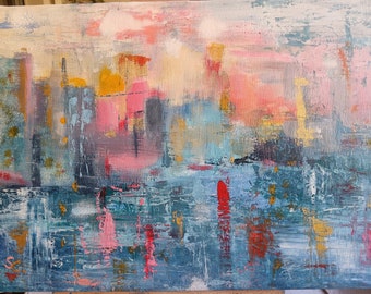 150 X 150 Original XXL Acrylic Painting Large Picture Art Colorful