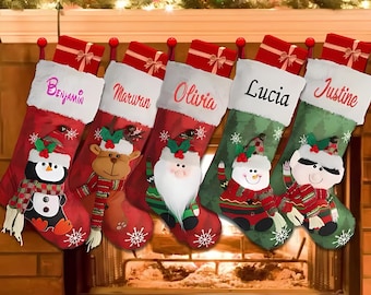 Personalized Christmas Stocking: Embroidered Name, Family Decoration