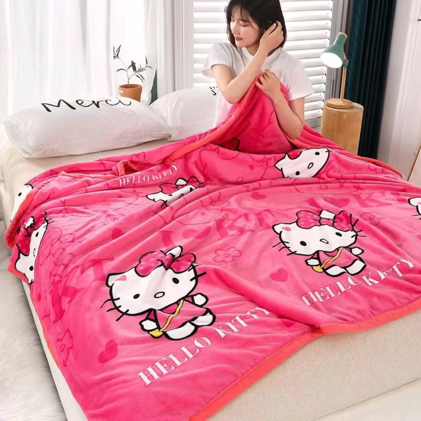 Hello Kitty Blanket: Cartoon Girls Gift