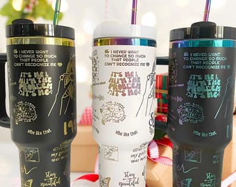 Engraved Pop Music Tumbler: 40oz Stainless Steel Lover Gift