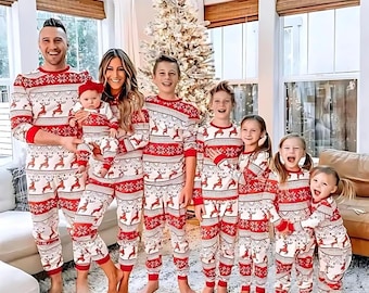 Vintage Family Christmas Pajamas: Matching Holiday PJs with Elk