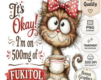 Citazione e clipart divertenti di gatti in formato PNG, grafica umoristica sarcastica per adulti, sfondo trasparente, design per sublimazione di alta qualità (download digitale)