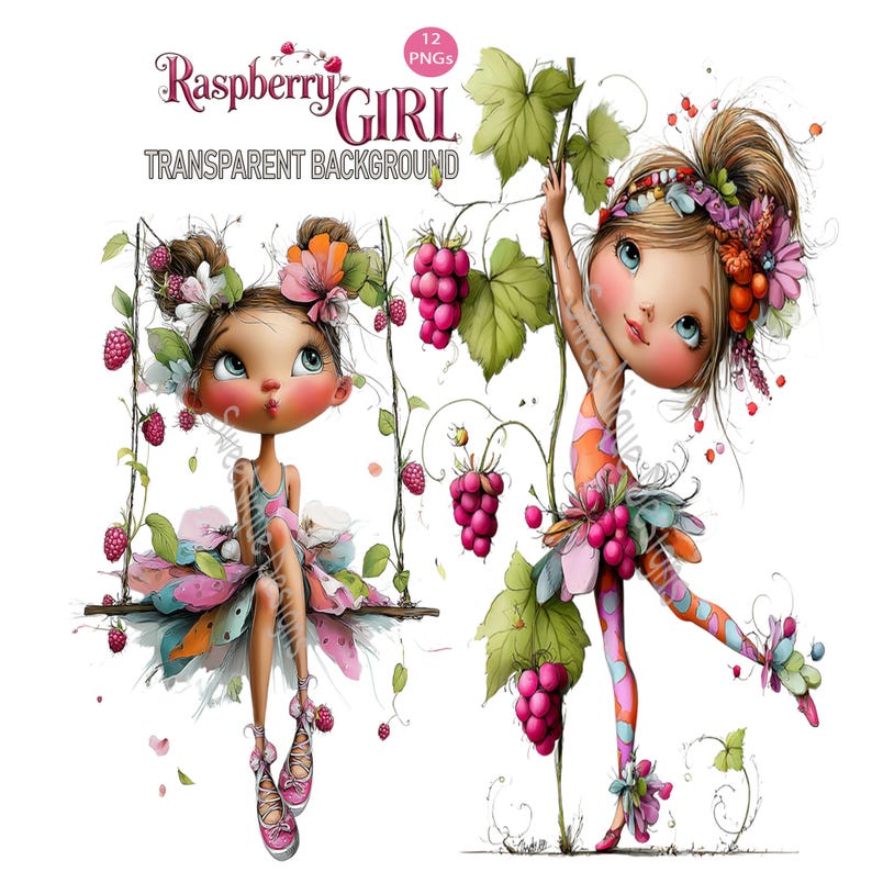 Quirky Girl PNG Clipart: 12 Quirky Summer Graphics Transparent ...