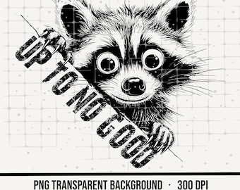 Retro Raccoon Up To No Good PNG, Vintage Graphic (Digital Download)