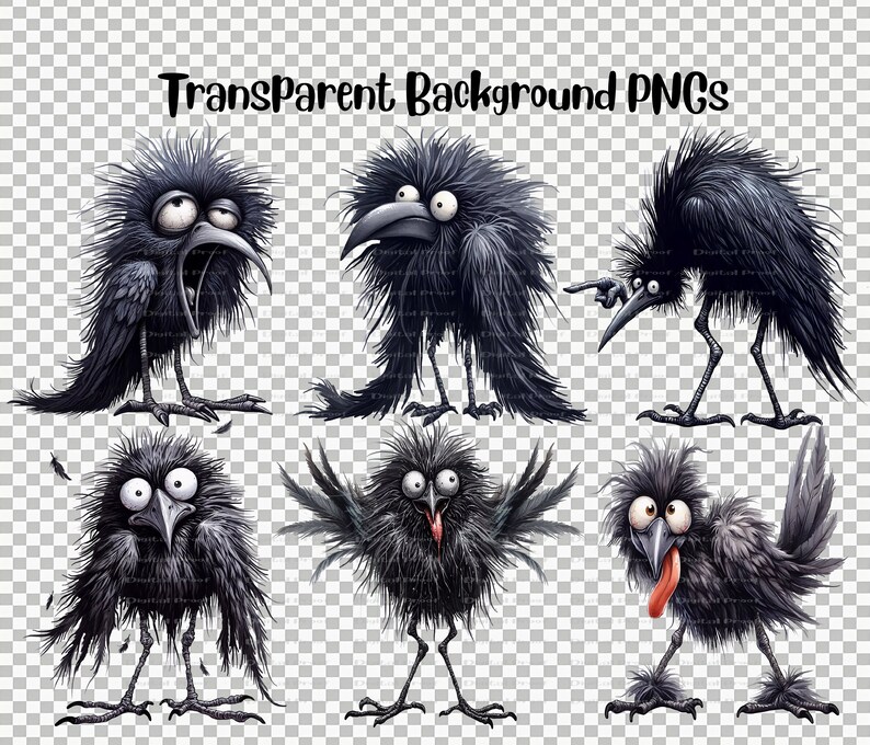 21 Transparent Background Funny Crazy Crows Clip Art, PNG 300 Dpi High ...
