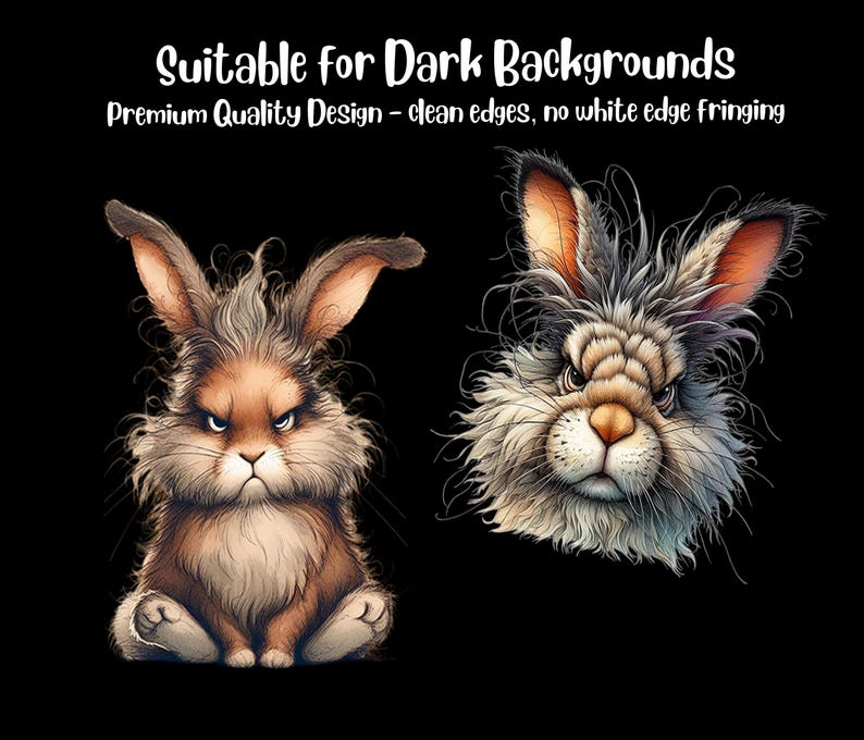 Watercolor Grumpy Bunny Clipart, PNG Digital Download - Etsy