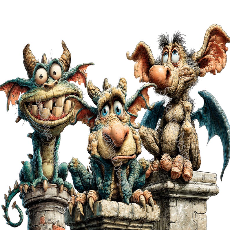 Cute Gargoyle PNG Clipart, 14 Whimsical Gothic Fantasy Creatures ...