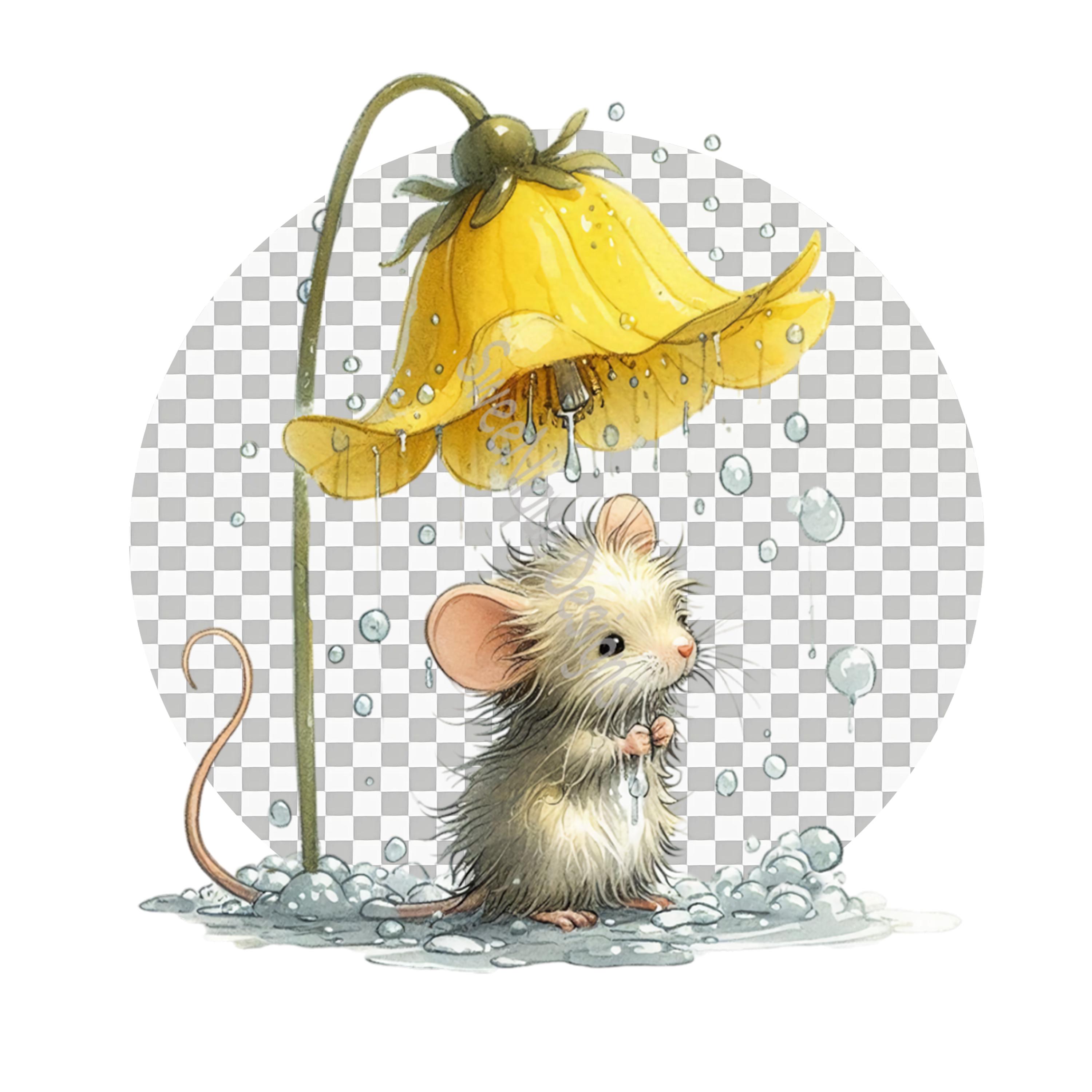 Mouse Off Spring Spring Flower Mouse PNG Clipart: 15 Whimsical Mice Graphics Transparent ...