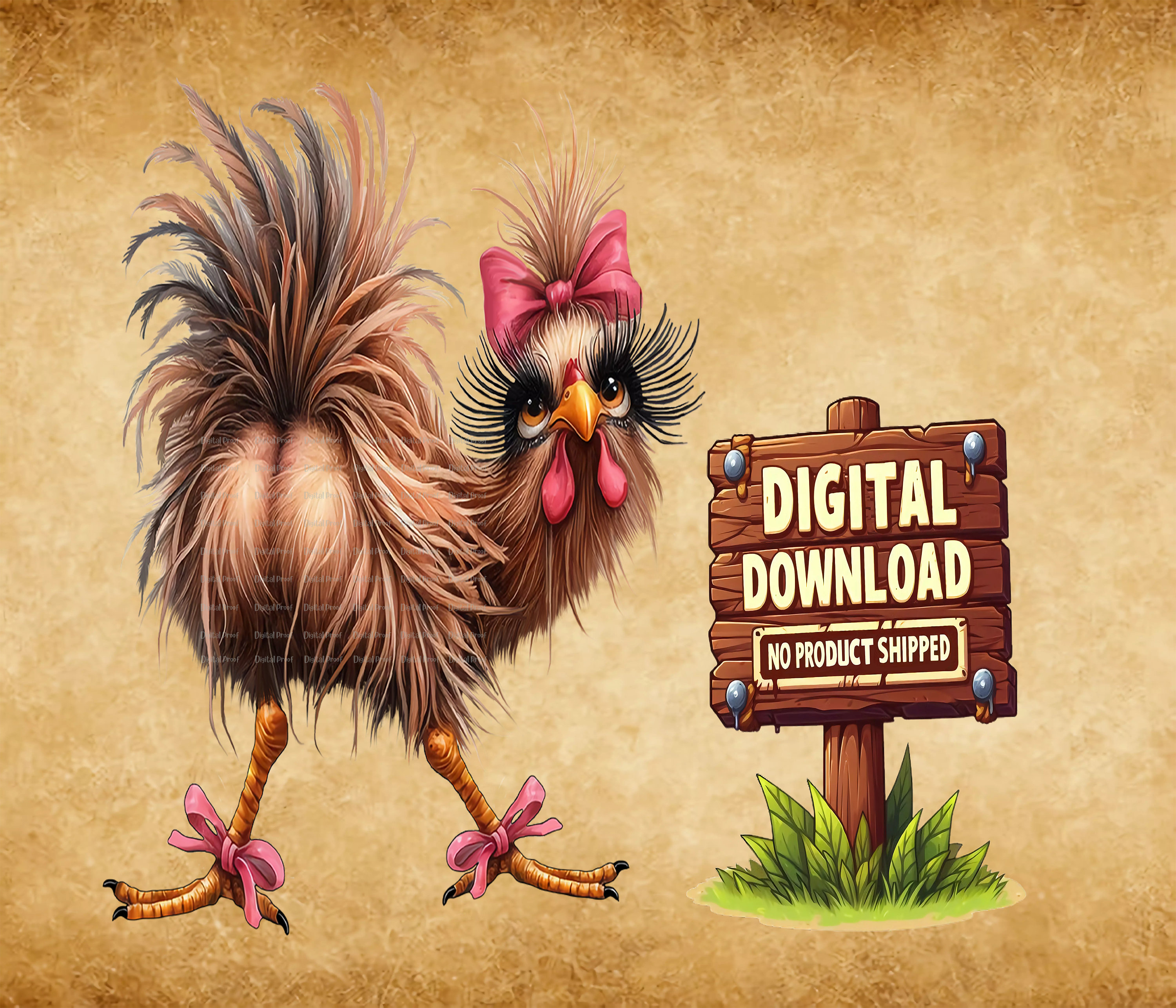 15 Funny Cheeky Chickens Clip Art, Transparent Background PNG 300 DPI
