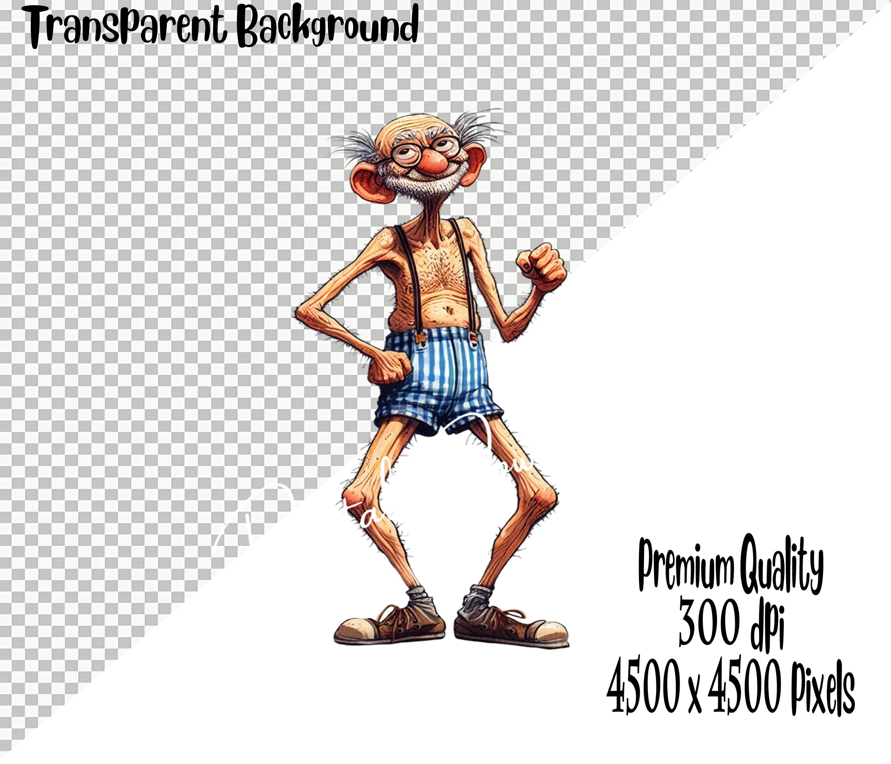 15 Funny Summer Spunky Grandpa Old Men Clip Art Transparent Background ...