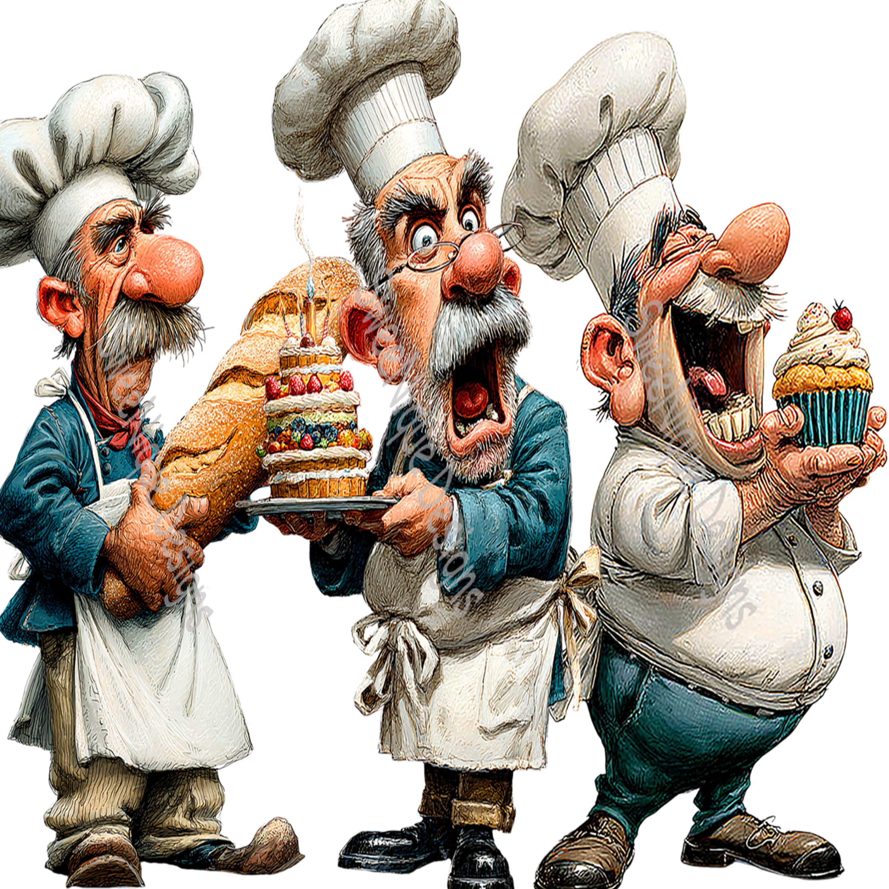 Silly Chef Graphics Funny Old Man Chefs PNG Clipart, 44 Whimsical Sassy Characters Kitchen ...