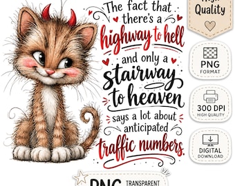 Funny Cat PNG Quote and Clipart, Sarcastic Saying, Digital Download