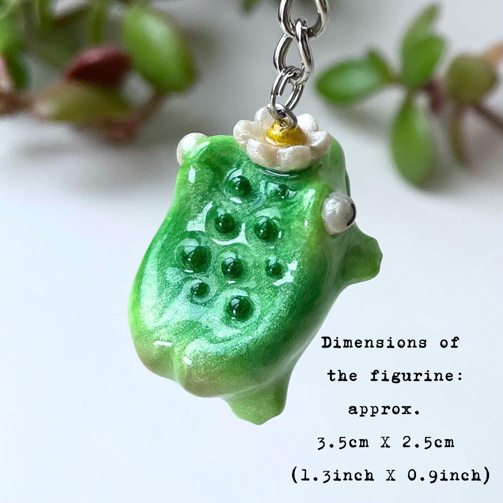 Handmade Frog Worry Stone Keychain, Fidget Toy, Anxiety Reliever