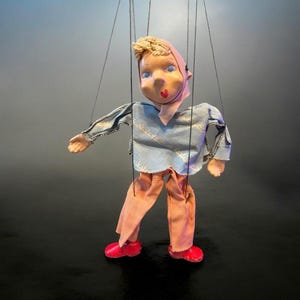 Vintage Folk Art Puppet-Marionette-Paper Mache-German Style Peasant Girl-Doll