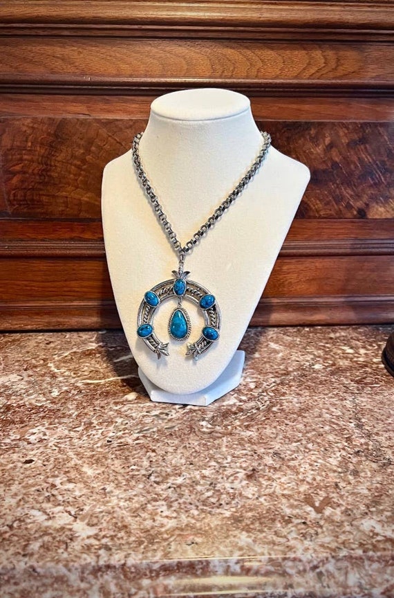 Boucles D'oreilles Pendantes Vintage - Style Sud-ouest, Turquoise Bleu, Ton Argent
