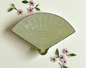 Lenox Fan Shaped Dish-Porcelain Gold Trim-1980s-Vintage Decorative Bowl-Trinket