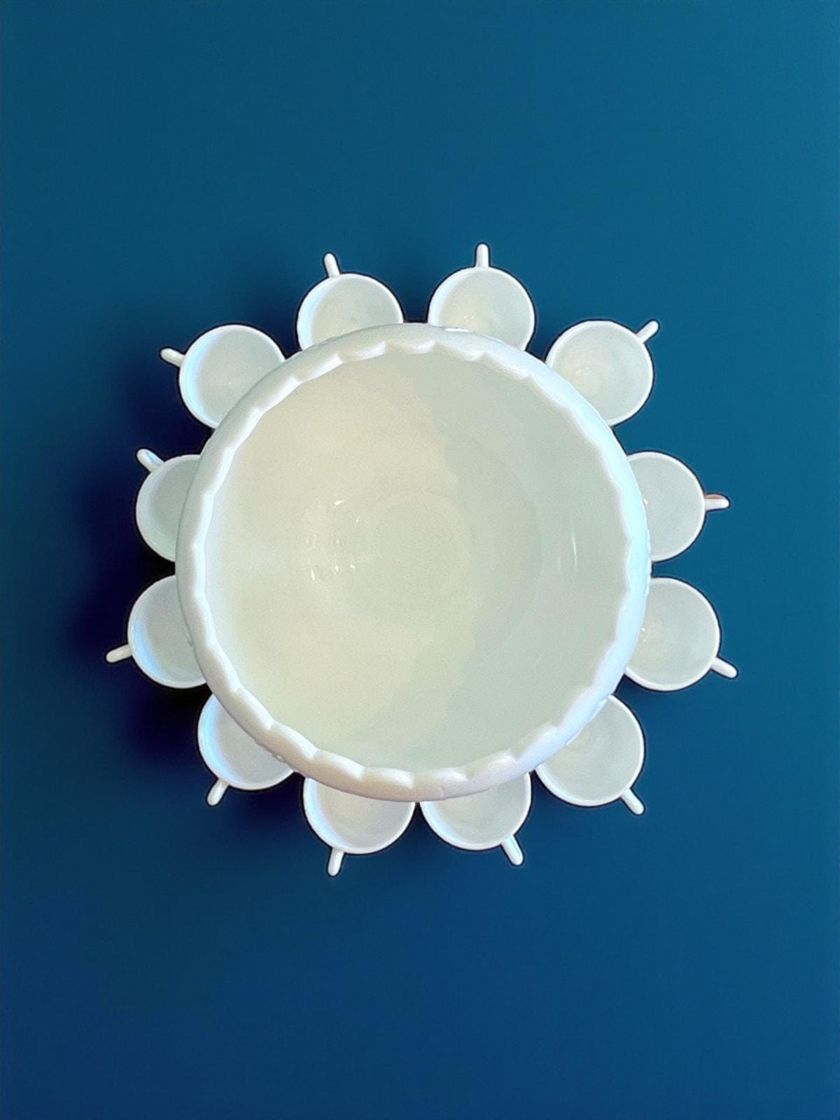 Westmoreland White Milk Glass Punch Bowl Set-12 Cups-vintage-fruit-wedding-grape  - Etsy