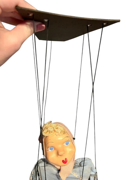 ANCIENNE MARIONNETTE CHAT EN PAPIER MACHE Années 50 EUR 19,50 - FR
