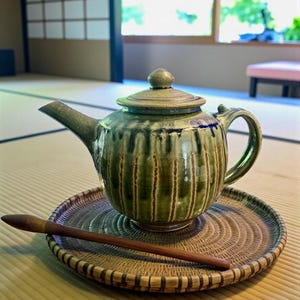 Brad Tucker Cedar Creek Pottery Teapot-Seagrove NC-Green Ash Glaze-Art Studio