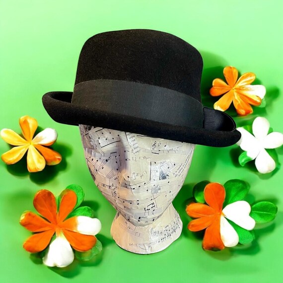 Vintage Black Hat-henry Pollak NY-100% Wool-1940s-breton  display picture 2