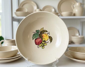 Ciotola da portata grande vintage Metlox Poppytrail Provincial - Ceramica californiana - Frutta