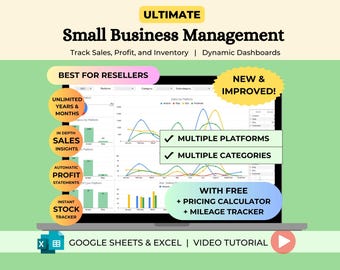Reseller Inventory and Sales Tracker Reseller Spreadsheet Small Business Tracker Reseller Inventory Log Order Management Excel Google Sheets