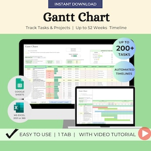 Diagrama de Gantt Seguimiento de cronograma de proyectos Planificador de proyectos de Excel Hoja de cálculo de Google Plantilla de gestión de tareas de proyectos Cronograma de proyectos automatizado Negocios