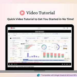 Assignment Tracker Google Sheets & Excel Spreadsheet for Students: Study Planner, Homework Organizer, Calendar - for School, College or Uni image 8