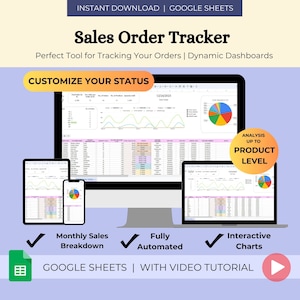 Order Tracker Google Sheets, Order Log, Spreadsheet Template, Small Business Tracker, Business Spreadsheet, Order Tracker