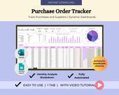 Purchase Management Excel Spreadsheet for Procurement Tracking, Business Excel Spreadsheet Template, Business Expense Management