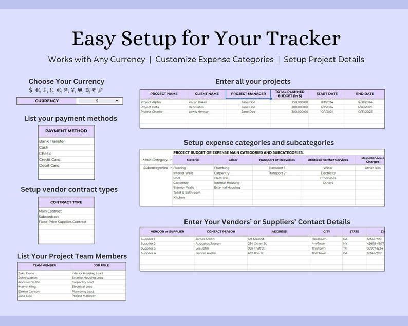Project Budget Tracker Project Cost Tracker Excel Project Expense ...