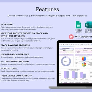 Project Budget Tracker Project Cost Tracker Excel Project Expense ...