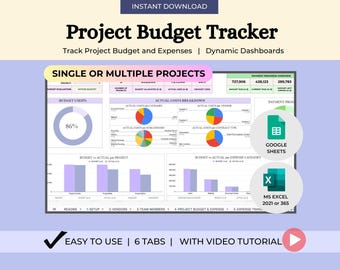 Projekt Budget Tracker Projektkosten Tracker Excel Projekt Expense Tracker Projekt Spending Tracker Google Sheets Projektmanagment Vorlage
