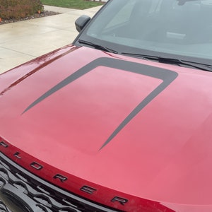 Premium Vinyl Ford Explorer Center Scoop Hood Graphic 2020, 2021, 2022, 2023, 2024, 2025 customization available.