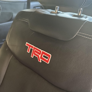 Premium &quot;TRD&quot; faux leather seat logo decals (1 pair) in one or two colors