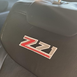 Chevrolet &quot;Z71&quot; faux leather seat logo decals (1 pair) in one, two or three colors