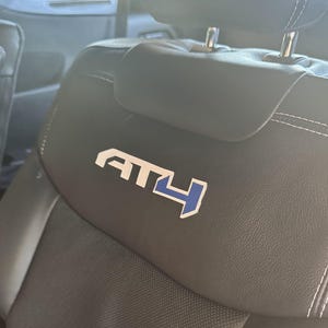 GMC &quot;AT4&quot; faux leather seat logo decals (1 pair) in one or two colors