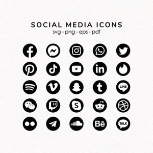 Social Media Icons SVG Bundle, Icons Svg, Social Media Svg, Icons Svg, Instagram Png,Facebook Svg, Social Media Logo Png,Social Media Vector