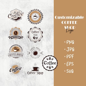 Logotipo de cafeteria personalizável, design de logotipo de cafeteria, logotipo de cafeteria editável, logotipo de cafeteria moderno, marca de cafeteria, download digital