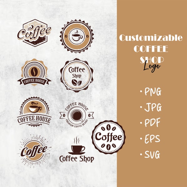 Customizable Coffee Shop Logo, Coffee Shop Logo Design, Editable Coffee House Logo, Modern Coffee Shop Logo, Cafe Branding, Digital Download