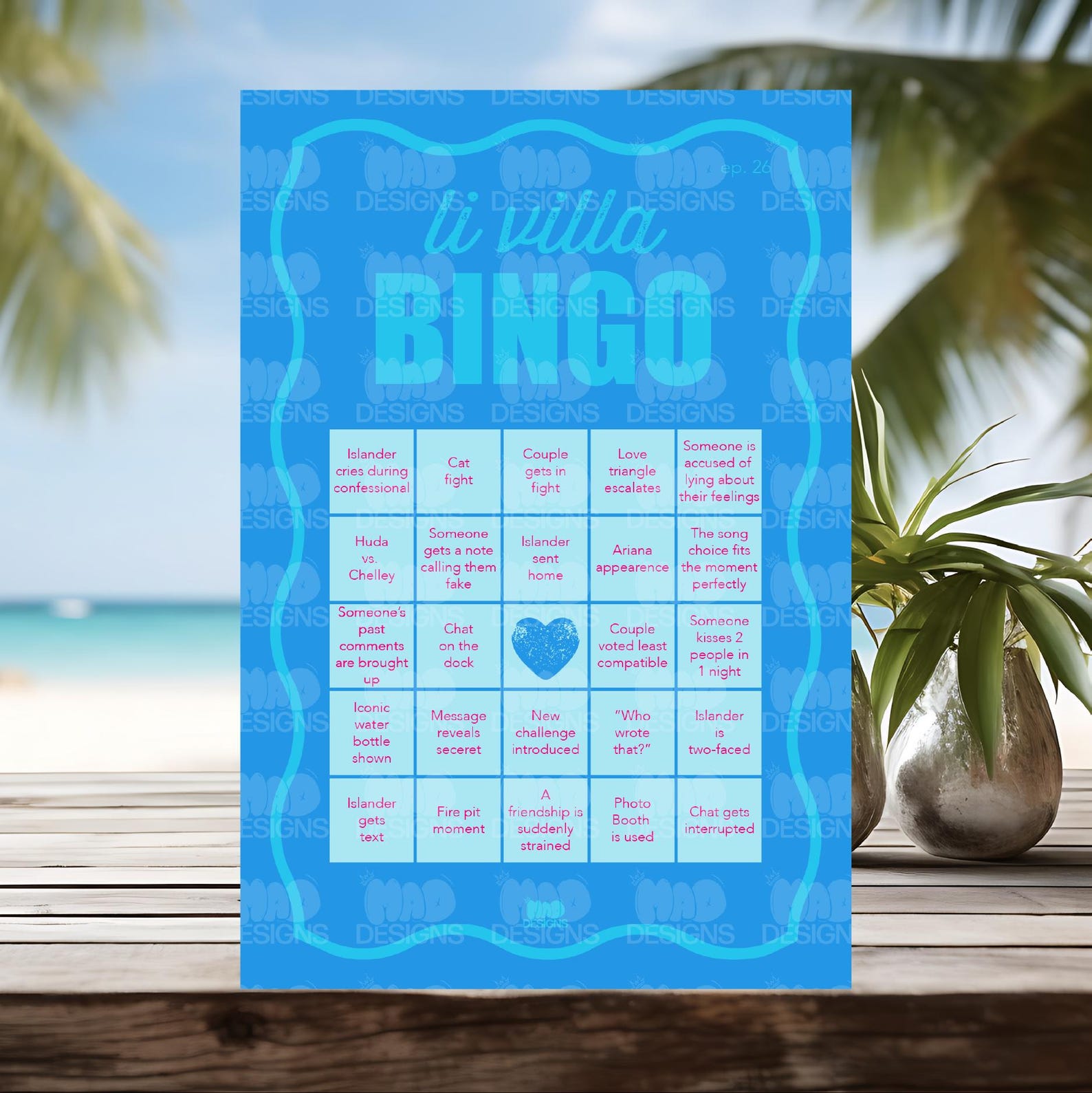 Love Island Bingo Card Season 7 Episode 26 - Etsy