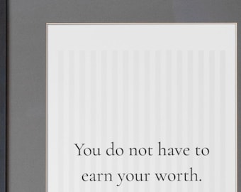 Printable Quote Cards – February 2026 Self Love and Worthiness – 8x10 Wall Art & 2 Per Page Print Sheets – Digital Download