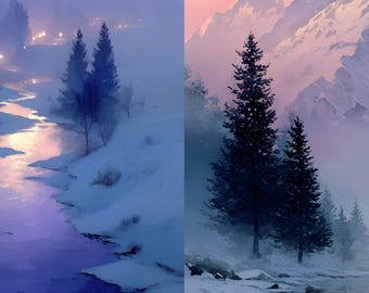 Whisper — Volume One | Calming Winter Phone Wallpapers & Printable Art | Digital Download