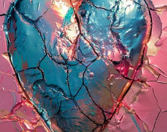 Broken but Beautiful Foil Heart Phone Wallpapers – Luminous Metallic Hearts, Healing & Self-Love Digital Backgrounds