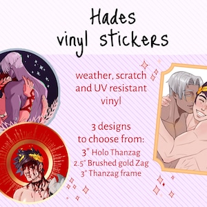 Hades game Thanatos Zagreus vinyl stickers