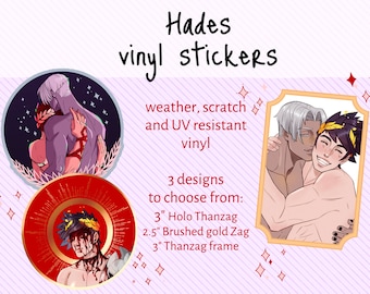 Pegatinas de vinilo de Thanatos Zagreus del juego Hades
