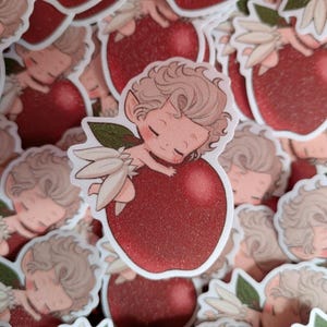 Baldur&#39;s Gate 3 Astarion chibi fairy glitter sticker
